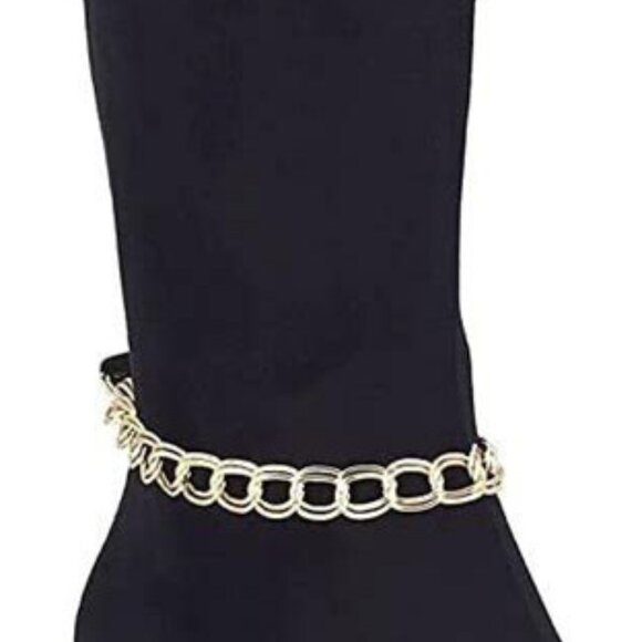 " I.M.P.O Stretch Nadie Gold Chain Black Knee-High Boots Size 6.5 " - Picture 9 of 9